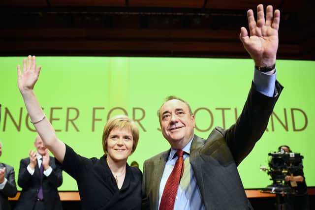 Nicola Sturgeon and Alex Salmond at the SNP’s annual conference in November 2014.