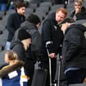 Dean Lewington was on crutches for three weeks following his hamstring surgery in December