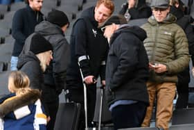 Dean Lewington was on crutches for three weeks following his hamstring surgery in December