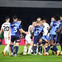 Tempers flares in both games between Dons and Wycombe at Adams Park last season