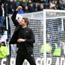 Mark Jackson celebrates earning a point against Derby County on Easter Monday