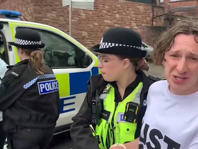 Two Just Stop Oil supporters were arrested at the Herbert Museum in Coventry while demanding that the government stop all new UK fossil fuel projects and calling on employees and directors of UK cultural institutions to join in civil resistance against the governments genocidal policies.
