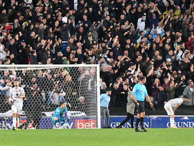 More than 6,500 Rams fans packed into Stadium MK when Derby beat MK Dons 3-1 back in November, with one famous guest included