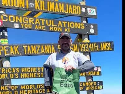 Andy Reid climbed Mt Kilimanjaro (photo: Guinness World Records) 