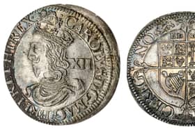 This King Charles I shilling struck during the English Civil War has sold for a world record £12,600. 