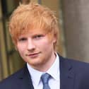 Musician Ed Sheeran leaves after the first day of his copyright-infringement trial at Manhattan Federal Court o