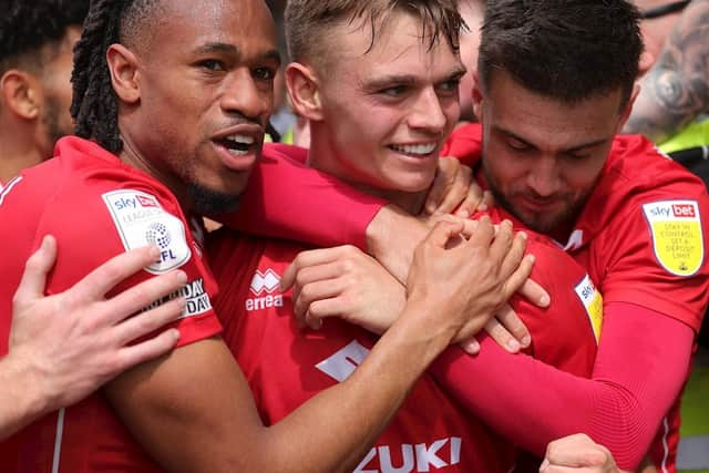 Scott Twine scored four times in the 5-0 win at Home Park on the final day of last season