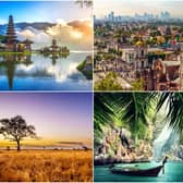 Forty-seven countries have been taking off the red list including (from top left, clockwise) Indonesia, Mexico, Thailand and South Africa (Shutterstock)