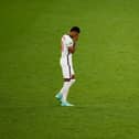 Marcus Rashford reacts after missing England's third penalty in the penalty shoot out during the UEFA Euro 2020 Championship Final against Italy (Photo by John Sibley - Pool/Getty Images)
