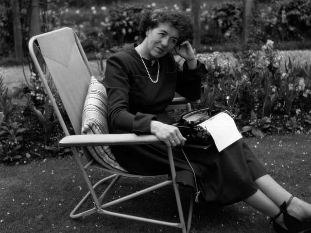 Children's writer Enid Blyton sitting in her garden in Beaconsfield, Buckinghamshire (Photo: George Konig/Getty Images)