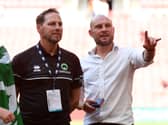 Gary Chance (left) and Gary Flinn (right) leave Newport Pagnell Town after four seasons and back-to-back Wembley visits
