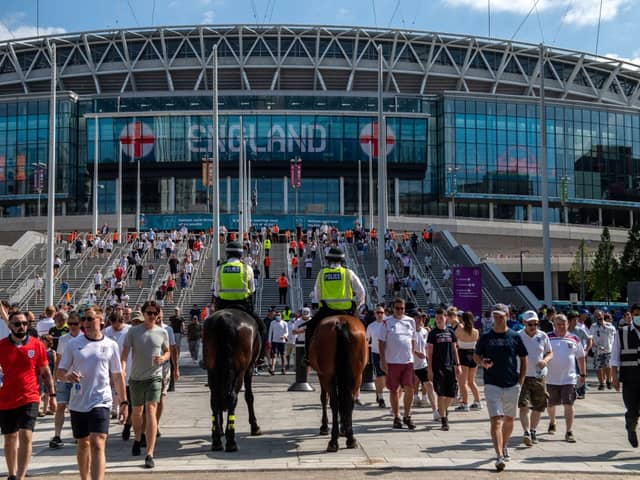 The spectator fell just after kick-off and was given medical attention at the ground before being taken to hospital (Photo: Chris J Ratcliffe/Getty Images)