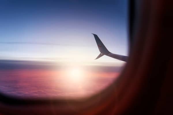 View out of the window of a boeing 737 by TUI fly airline. (Shutterstock)