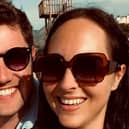 Tim Sunderland and his fiancée, Sally Biddal, in Spain.