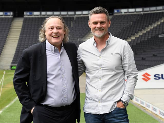 Pete Winkelman with MK Dons head coach Graham Alexander