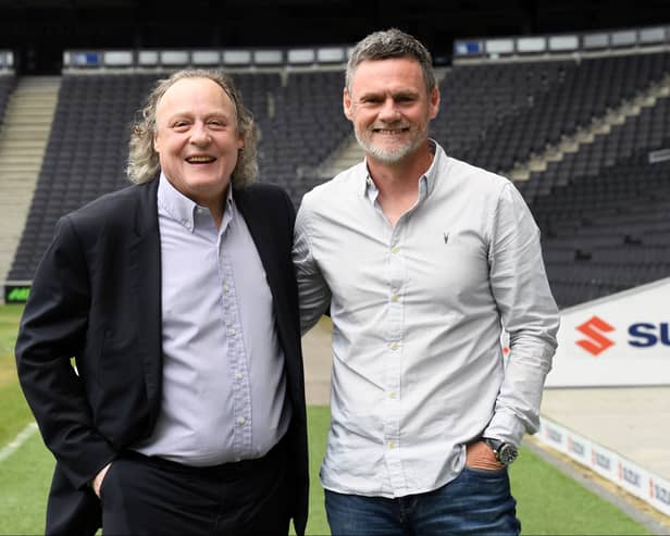 Pete Winkelman with MK Dons head coach Graham Alexander