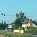 Balloons in the sky before the fatal incident above Ombersley Court, Worcester