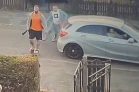 CCTV shows the two men chasing a victim while wielding machetes. 