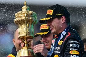 Max Verstappen cruised to his first British Grand Prix victory on Sunday, holding off home-crowd favourites Lando Norris and Lewis Hamilton. Pic: AFP via Getty