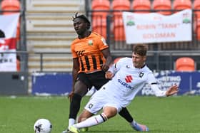 Midfielder Ethan Robson believes the hard work is starting to show in MK Dons’ physicality of late. Pic: Jane Russell