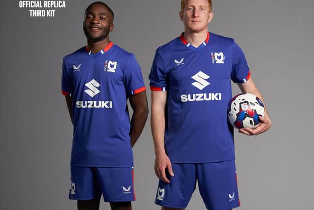 Brooklyn Ilunga and Dean Lewington sporting the new look. Pic: MK Dons