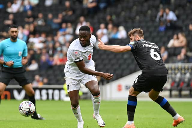 Jonathan Leko was frustrated at being substituted midway through the second-half but Graham Alexander was glad to see his frontman annoyed by the decision. Pic: Jane Russell