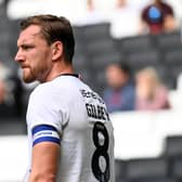 Alex Gilbey has been wearing the captain’s armband in the absence of Dean Lewington so far this season. Pic: Jane Russell