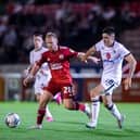 MK Dons’ Irish midfielder Dawson Devoy got his first minutes of the season in the 2-1 defeat to Crawley Town on Tuesday night. Pic: Eva Gilbert