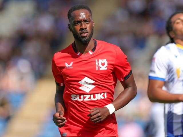 Striker Mo Eisa has four goals in four league games for MK Dons - a new club record. Pic: MK Dons