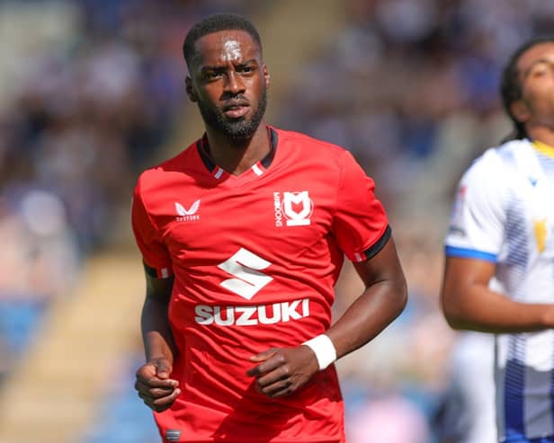 Striker Mo Eisa has four goals in four league games for MK Dons - a new club record. Pic: MK Dons