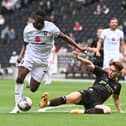 Jonathan Leko in action against Doncaster Rovers at Stadium MK