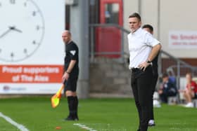 Graham Alexander cut a frustrated figure during his side’s second-half collapse against Crewe. Pic: Liam Ford/AHPIX LTD