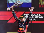 Max Verstappen celebrates his win at the Italian Grand Prix