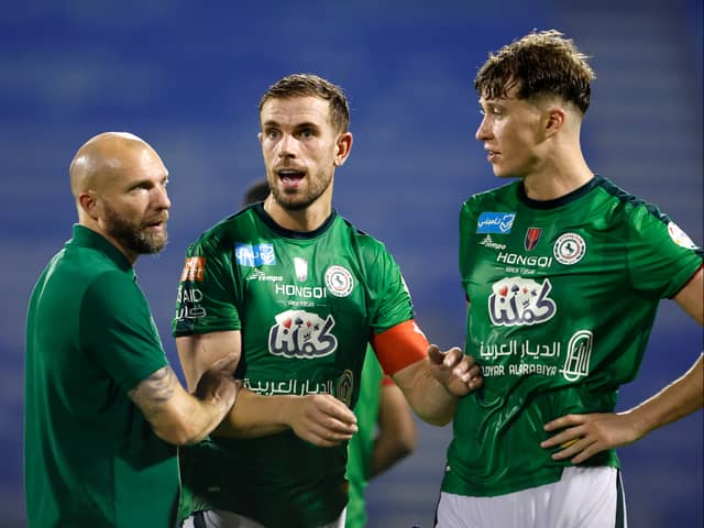 Jack Hendry, right, made 12 appearances on loan for MK Dons in 2016. Now he plays in the Saudi Pro League for Al-Ettifaq alongside England international Jordan Henderson Pic: Getty