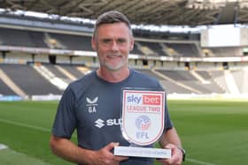 Graham Alexander with his Manager of the Month trophy