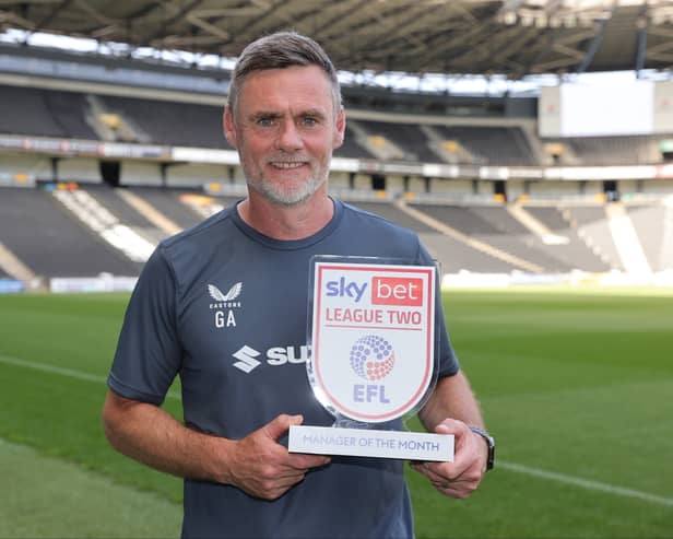 Graham Alexander with his Manager of the Month trophy