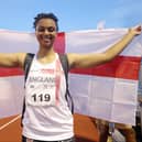 Ayesha Jones celebrates her Commonwealth Games win in Trinidad and Tobago