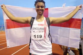Ayesha Jones celebrates her Commonwealth Games win in Trinidad and Tobago