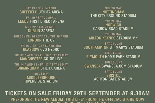 The all-important tour dates for Take That’s ‘This Life’ tour in 2024, with their date at Stadium MK confirmed for the end of May
