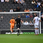 Craig MacGillivray’s clearance off the back of Warren O’Hora saw the ball fly into MK Dons’ net - the only goal of the game against Harrogate