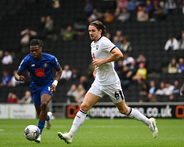 MJ Williams missed much of the opening part of the season after picking up a knee injury against Crawley Town. Pic: Jane Russell