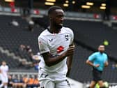 Mo Eisa missed a great chance at the end to win the game for MK Dons