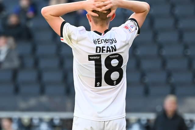 Max Dean shows his frustration during the draw with Barrow on Saturday