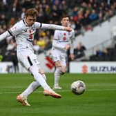 Max Dean has been in hot form for MK Dons, scoring four in four