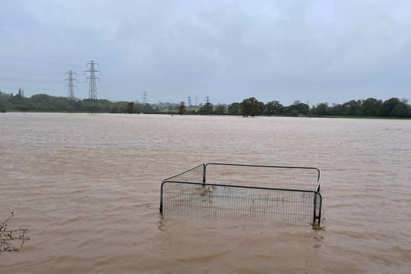 Flooding near Exeter in 2023.
