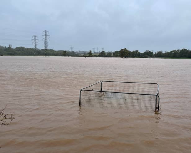 Flooding near Exeter in 2023.