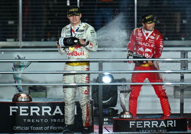 Max Verstappen and Sergio Perez were first and third in Las Vegas