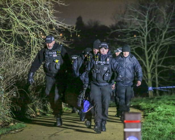 Emergency crews at Babbs Mill Lake, Kingshurst, Solihull, West Midlands.  December 11, 2022. 