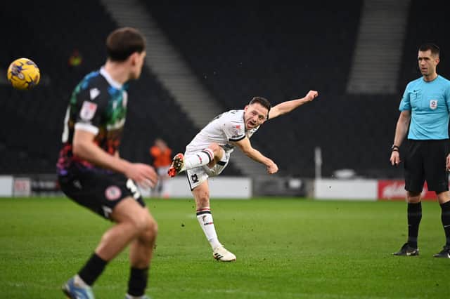Jack Payne got Dons back in it with his 71st minute free-kick against Accrington