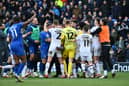 MK Dons and AFC Wimbledon clashed at the end of the game at Plough Lane last weekend